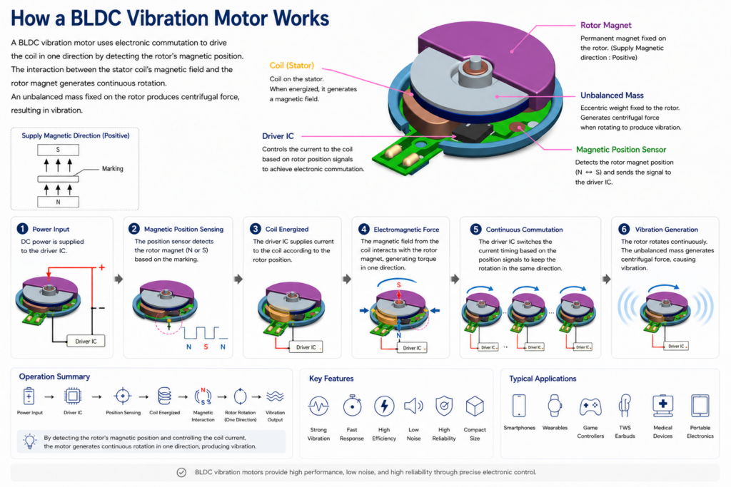 BLDC vibration motor principle