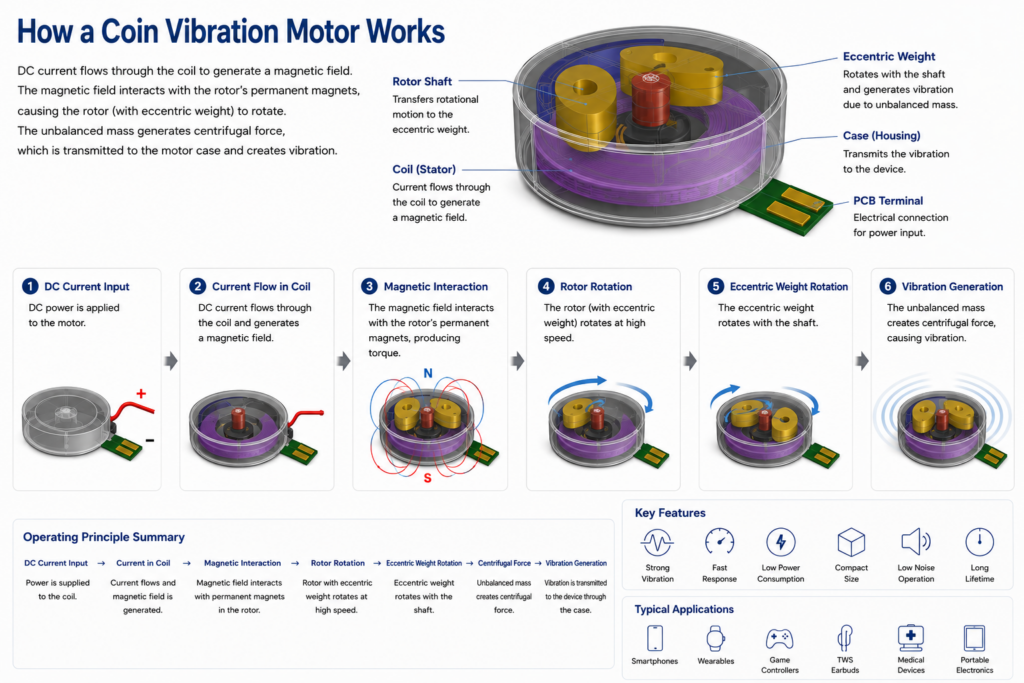 coin vibration motor principle