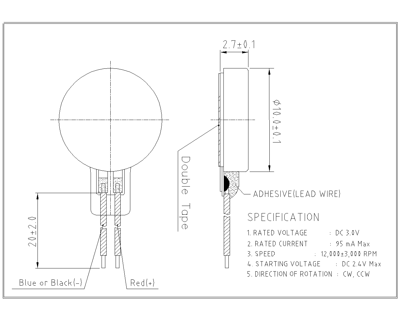 GE1027-BLW01 coin vibration motor